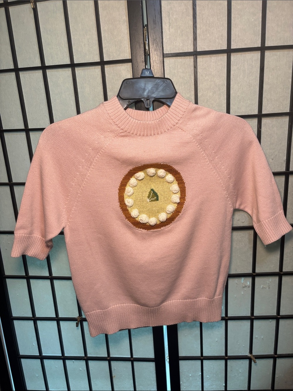 Rachel Antonoff Pink Key Lime Pie Short Sleeve Sweater
